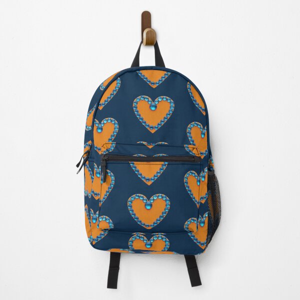 Item preview, Orange Heart on Dark Blue Background designed and sold by KeksWorkroom.