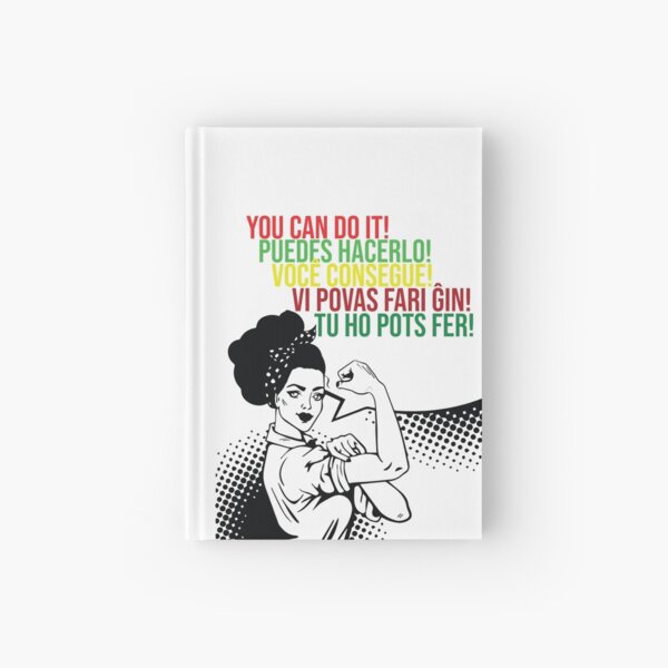 You can do It Central American languages | Quote Spanish, Portuguese, Catalan, Esperanto | Hispanic Woman SVG, Latin Pride Hardcover Journal