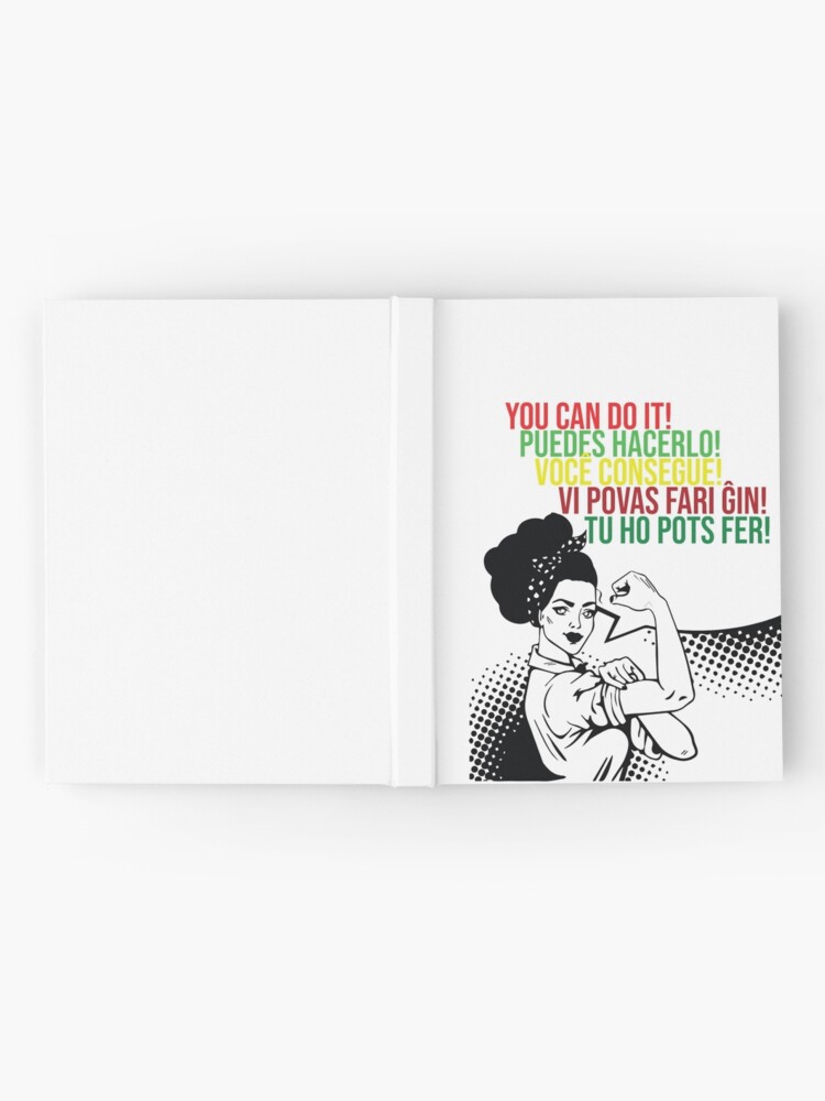 Alternate view of You can do It Central American languages | Quote Spanish, Portuguese, Catalan, Esperanto | Hispanic Woman SVG, Latin Pride Hardcover Journal