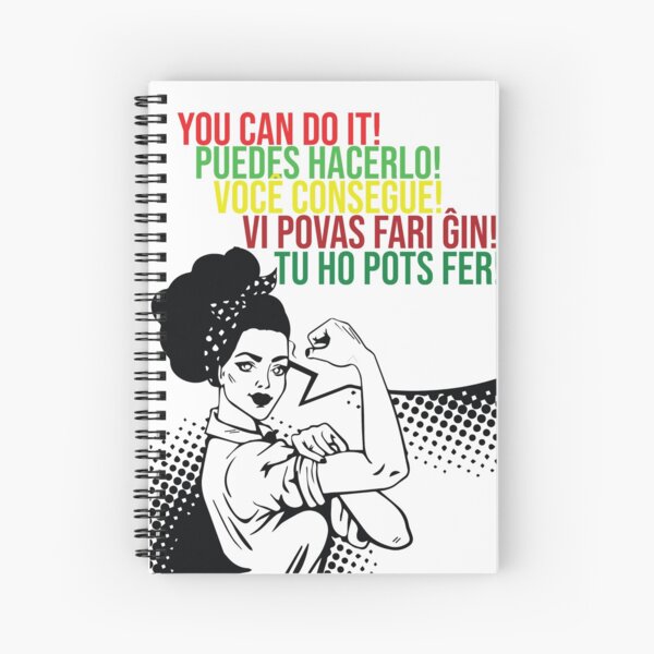 You can do It Central American languages | Quote Spanish, Portuguese, Catalan, Esperanto | Hispanic Woman SVG, Latin Pride Spiral Notebook
