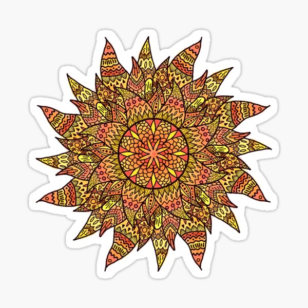 Item preview, Detailed Watercolor Mandala Sun  designed and sold by BocceGang.