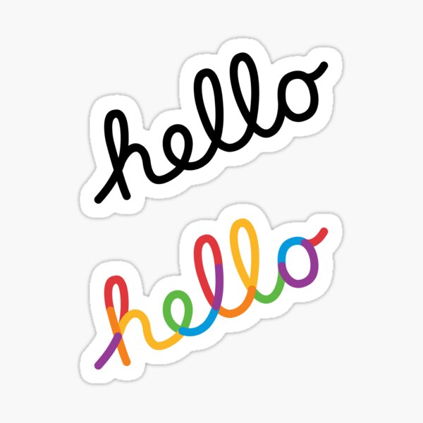 High Quality WWDC 2020 hello black and rainbow Sticker