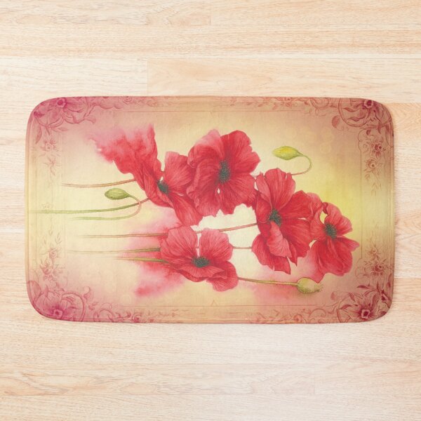 Item preview, Botanical print, on old book page - poppies designed and sold by Art by Lilia.