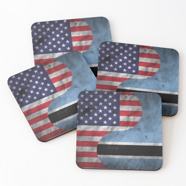 Item preview, USA and Botswana Dual Flag Yin Yang Combination designed and sold by ockshirts.