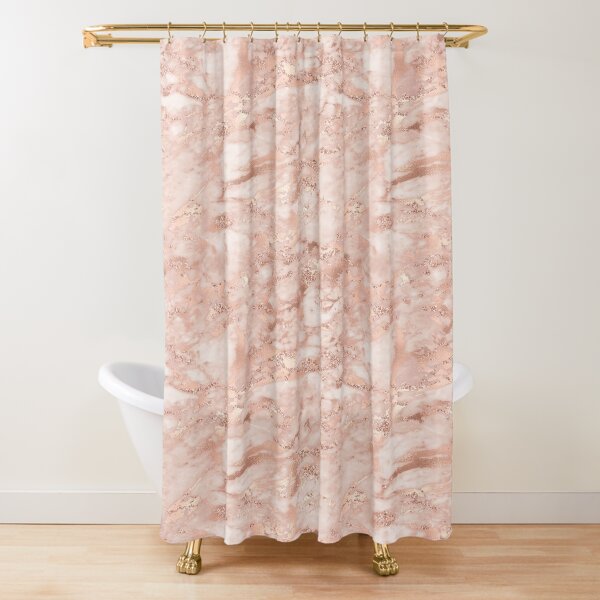 rose gold shower curtain