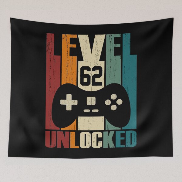 Item preview, Level 62 Unlocked 62nd Birthday Gift 62 Years Old Vintage 1958 Video Gamer designed and sold by nana1099.