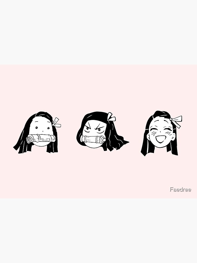 Demon Slayer Nezuko Faces Art Board Print By Faedree Redbubble