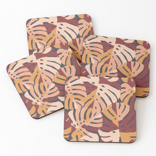 Item preview, Bloque de color Monstera en granate designed and sold by latheandquill.