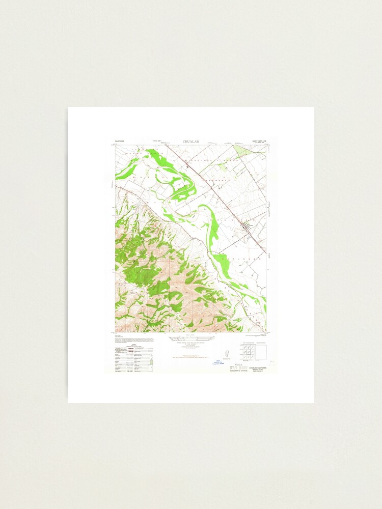"Chualar, CA from 1947 Vintage Map High Quality" Photographic Print