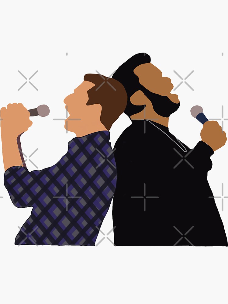 "Jake and Doug Judy doing karaoke " Sticker for Sale by cristal26