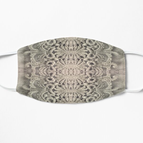 french country farmhouse bohemian tropical textile grey lace Flat Mask