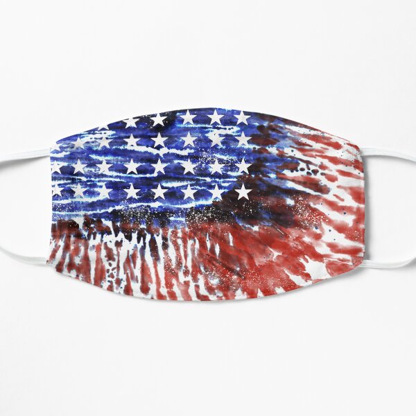 4th of July Tie-Dye Flag Mask