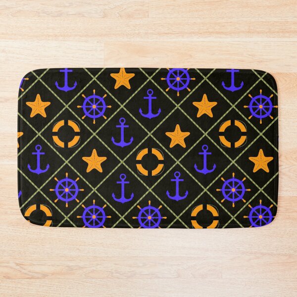 Item preview, Seamless nautical pattern with sea theme elements print designed and sold by fuzzyfox.