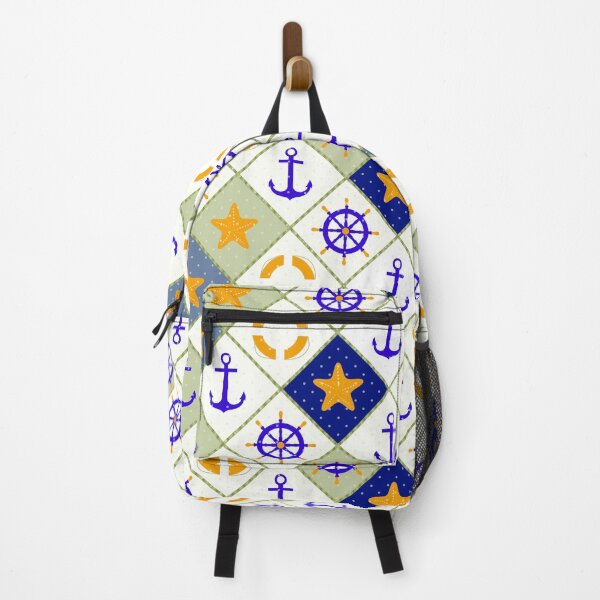 Item preview, Seamless nautical pattern with sea theme elements print designed and sold by fuzzyfox.