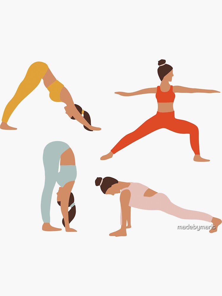 Yoga Poses Stickers, Yoga Stickers, Meditation, Fitness, Exercise, Zen,  Namaste, Vinyl Stickers, Yoga Decal, Die Cut Stickers, Yoga Lovers