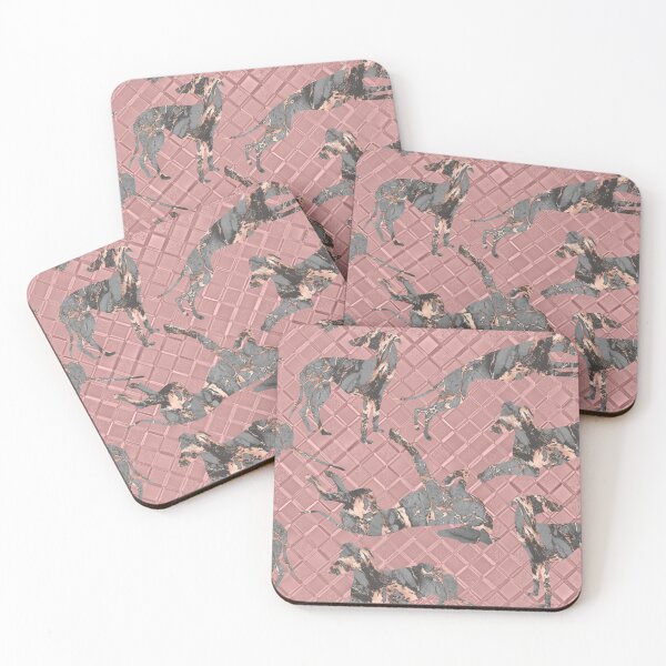 Item preview, Rose Gold Marble Greyhounds on Rose Gold Metallic designed and sold by GreytGraphicals.