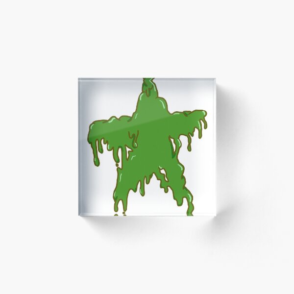 Green Melting Star Acrylic Block