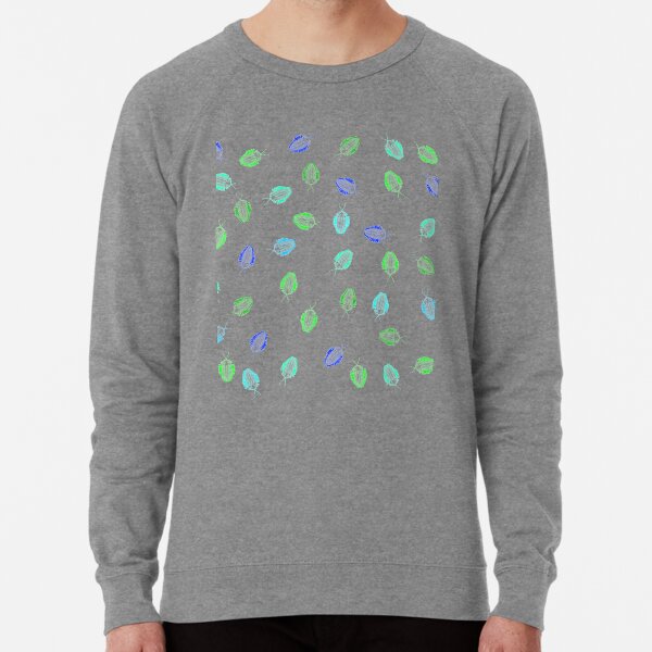 Blue and Green Trilobite Fossil Pattern Lightweight Sweatshirt