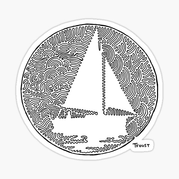 Sailing Paradise in one line Sticker
