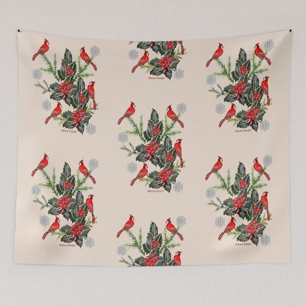 Item preview, Holly,Cardinals & Snowflakes designed and sold by aldona.