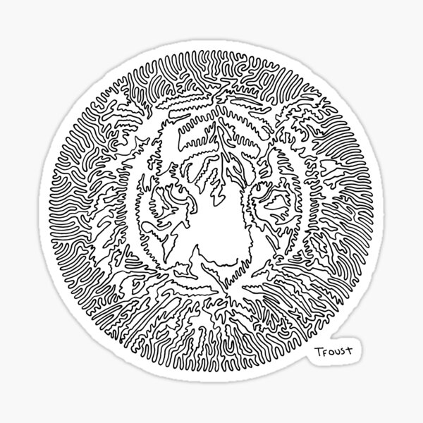 One Line Tiger Sticker
