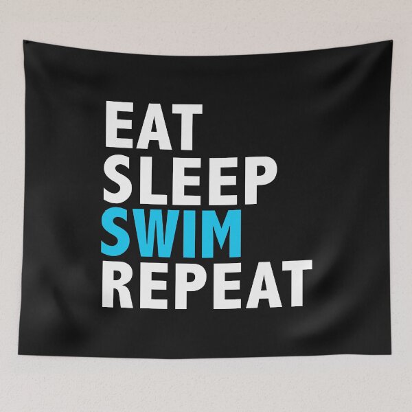 Aperçu de l'œuvre Eat Sleep Swim Repeat Swimming Swimmer Diver créée et vendue par losttribe.