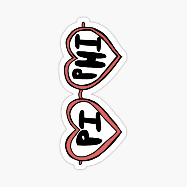Pi Phi Heart Glasses Sticker