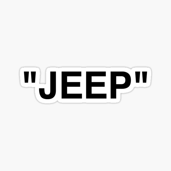 "JEEP" | Off White Style Quotation Marks Hype Streetwear | Bumper Sticker Sticker