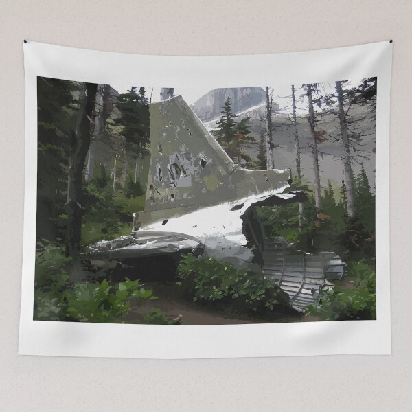 Item preview, Minimalist aircraft wreck illustration designed and sold by missioncommand.