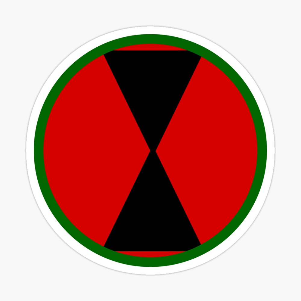 STICKER US ARMY UNIT 7TH INFANTRY DIV SHIELD LIF 