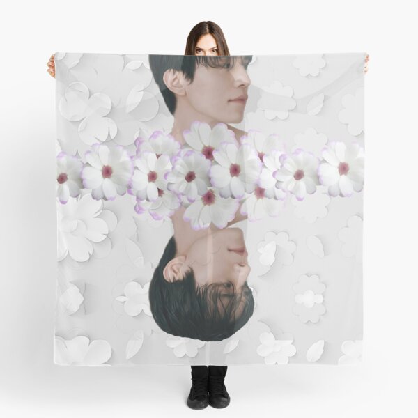 Lee Dong Wook + White Floral Scarf