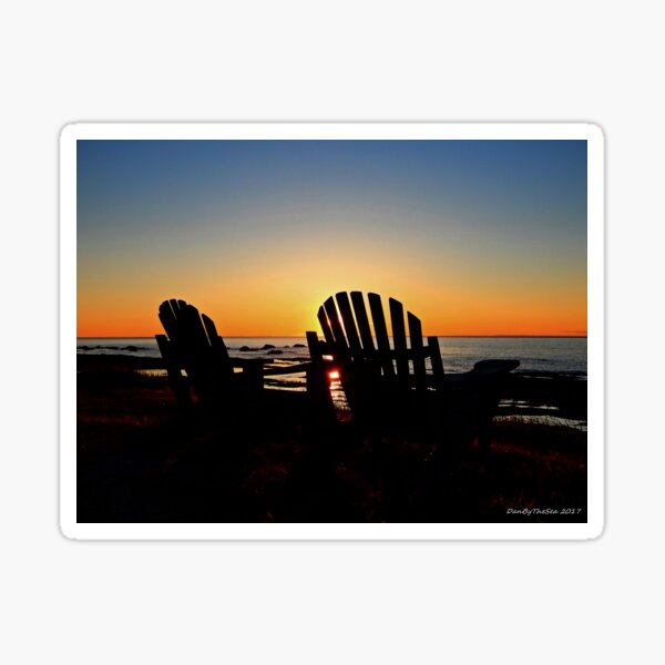 The Chairs at Sunset on the Beach Sticker