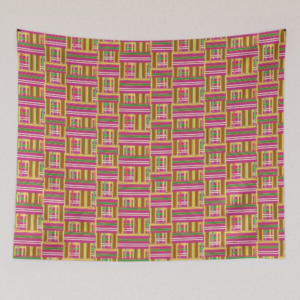 Item preview, Pink Kente Pattern Fabric designed and sold by SammyBad.