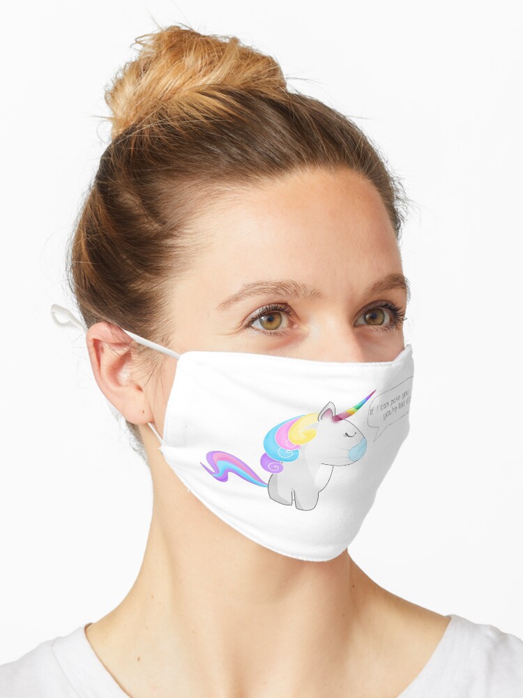 Thumbnail 1 of 5, Mask, Social Distancing Unicorn designed and sold by distancingqueen.