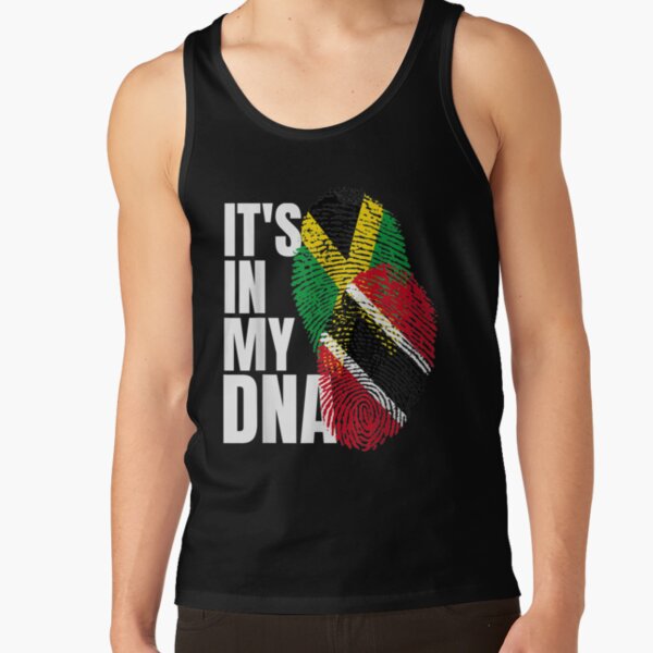 Trinidadian Plus Jamaican Mix DNA Flag Heritage Gift Tank Top