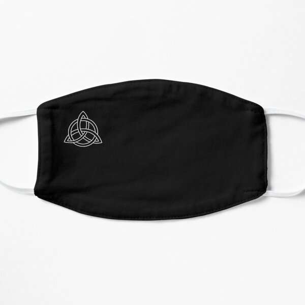 Triquetra Celtic knot simple white Flat Mask