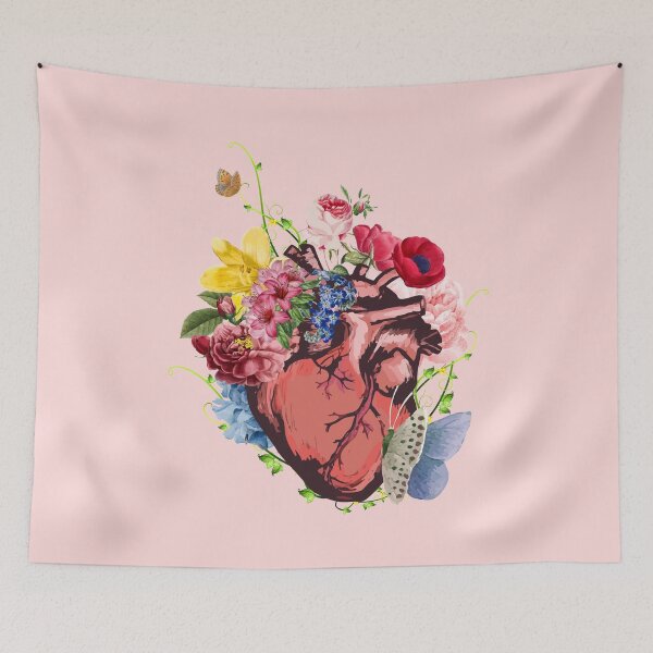 Item preview, Floral Anatomical Heart with Butterflies designed and sold by Thordur Sturluson.