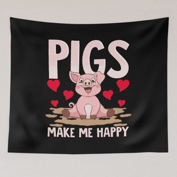 Item preview, Adorable Pigs Make Me Happy Cute Piglet Pig Girl designed and sold by perfectpresents.