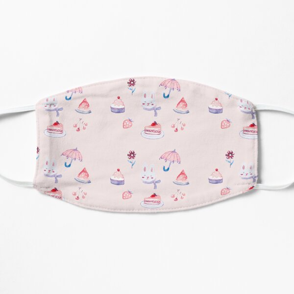 Bunny Dreaming of Pinks Flat Mask