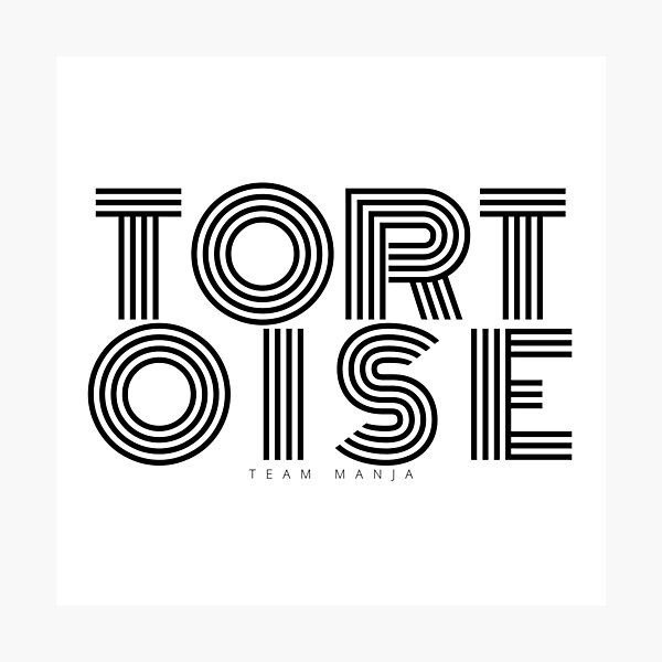 Item preview, Tortoise Block Letters in Black and White designed and sold by TeamManja.