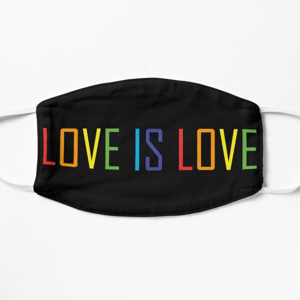 Gay art, gay pride, love is love, queer, gay couple gift, gay home decor Flat Mask