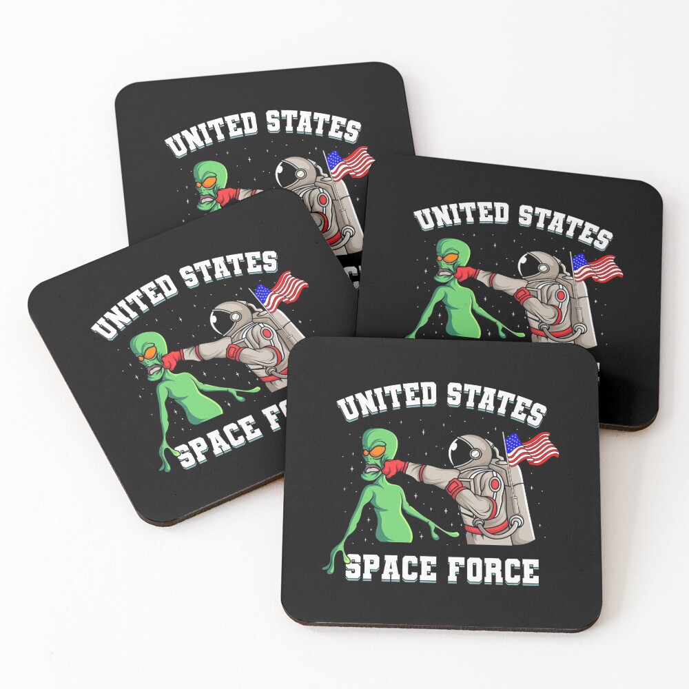 United States Space Force Alien Gift Coasters (Set of 4)