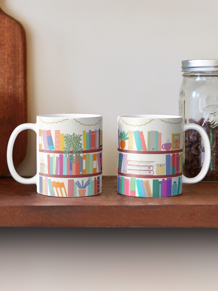 Thumbnail 2 of 6, Coffee Mug, Colourful Bookshelf Design designed and sold by acosyreader.