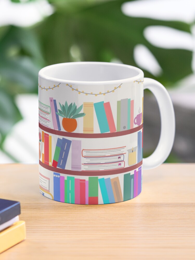 Thumbnail 1 of 6, Coffee Mug, Colourful Bookshelf Design designed and sold by acosyreader.
