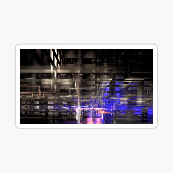 digital city abstract fractal design Sticker