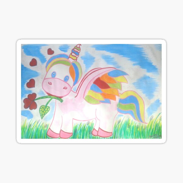 Licoeurne, illustration acrylique pour enfants Sticker