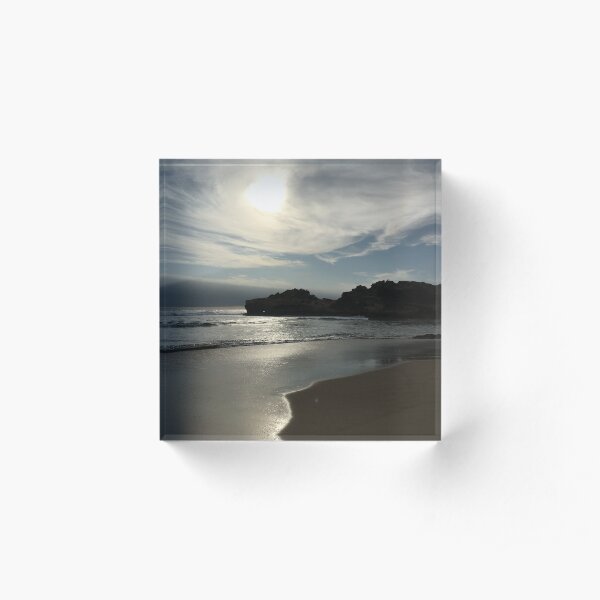 Beach at sunset Acrylic Block