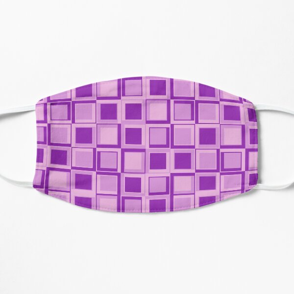 Purple 70's year styling squares Flat Mask