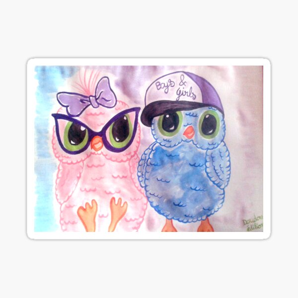 Boys and Girls : hibou et chouette ! Sticker