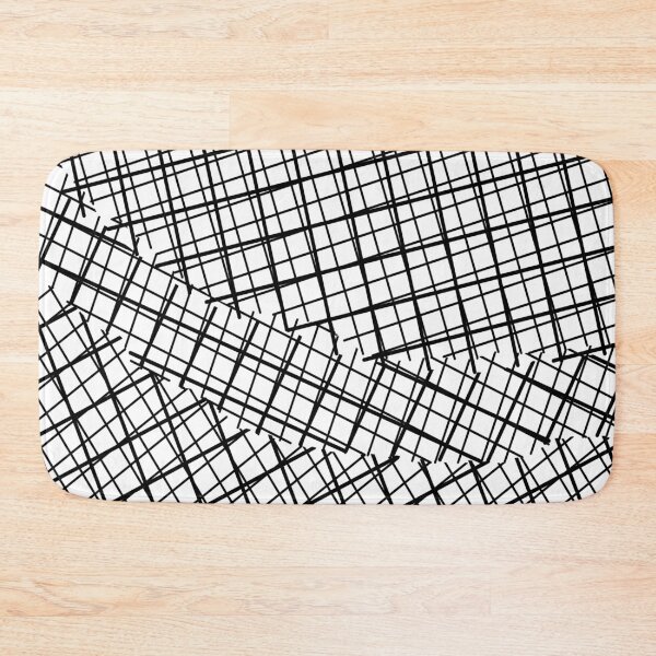 Item preview, geometric square line pattern abstract background in black and white designed and sold by Mrvell.
